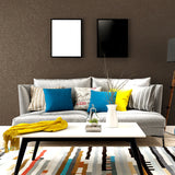 Non-Woven Unpasted Wallpaper Minimalist Solid Color Wall Covering for Accent Wall Coffee 1 Set