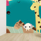 Animals Wallpaper Mural Cartoon Stain Resistant Kids Bedroom Wall Art, Made to Measure Clearhalo 'Wall Decor' 'Wall Mural' 1696764
