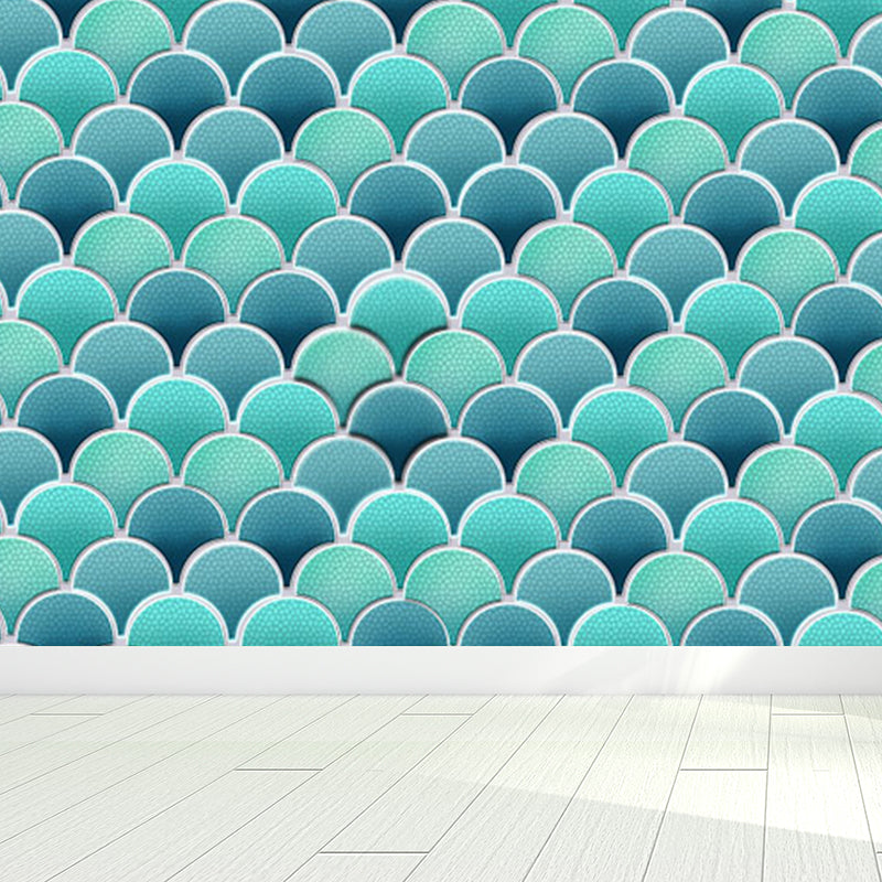 Fishscale Wall Covering Mural Modern Waterproofing Living Room Wall Decor, Custom Size Clearhalo 'Wall Decor' 'Wall Mural' 1696779