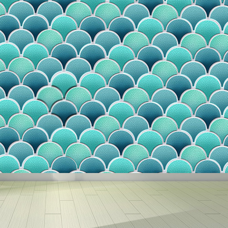 Fishscale Wall Covering Mural Modern Waterproofing Living Room Wall Decor, Custom Size Clearhalo 'Wall Decor' 'Wall Mural' 1696780