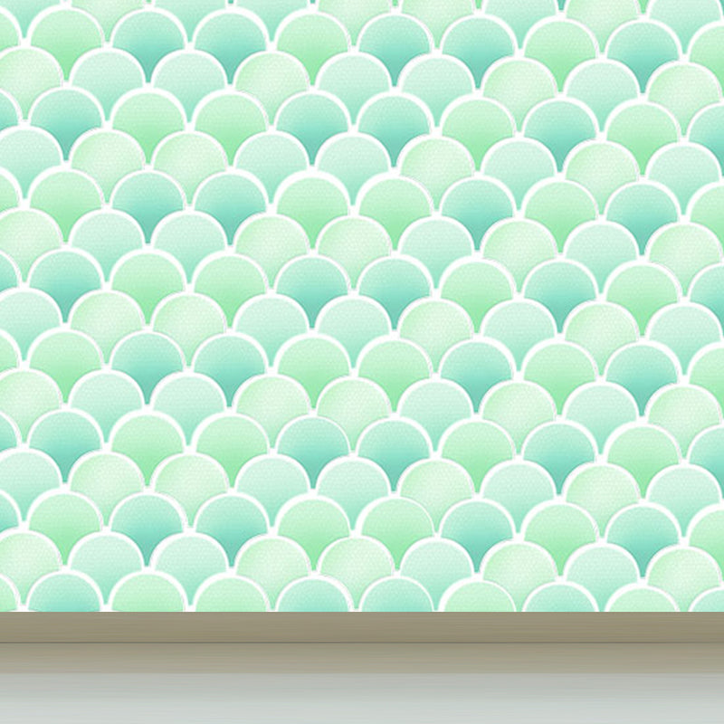 Fishscale Wall Covering Mural Modern Waterproofing Living Room Wall Decor, Custom Size Clearhalo 'Wall Decor' 'Wall Mural' 1696789