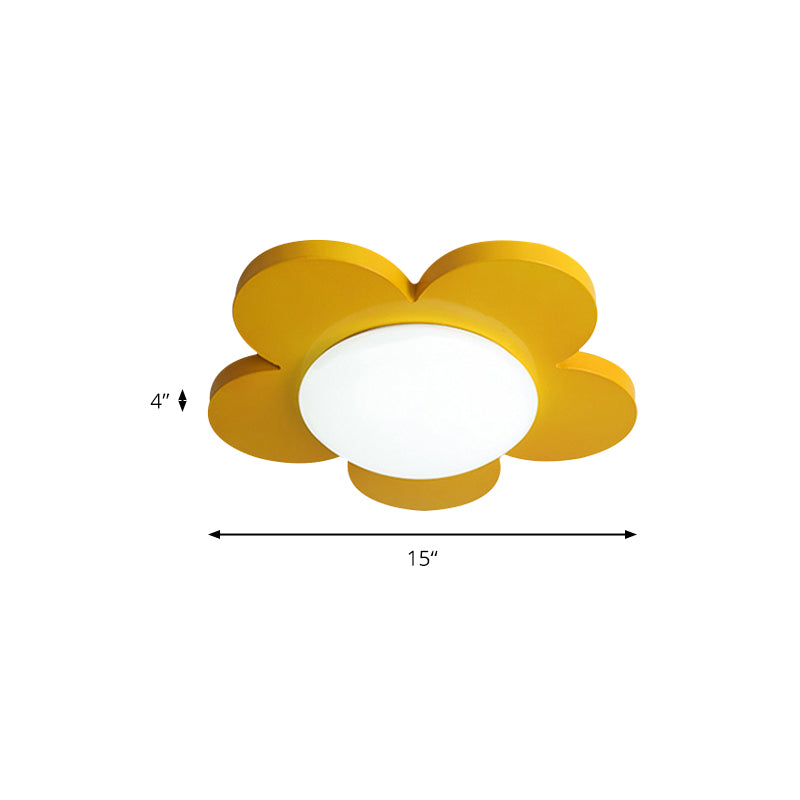 Bedroom Ceiling Light for Kids, Macaron Flush Mount Lighting with Acrylic Floral Shade Clearhalo 'Ceiling Lights' 'Close To Ceiling Lights' 'Close to ceiling' 'Flush mount' Lighting' 169681