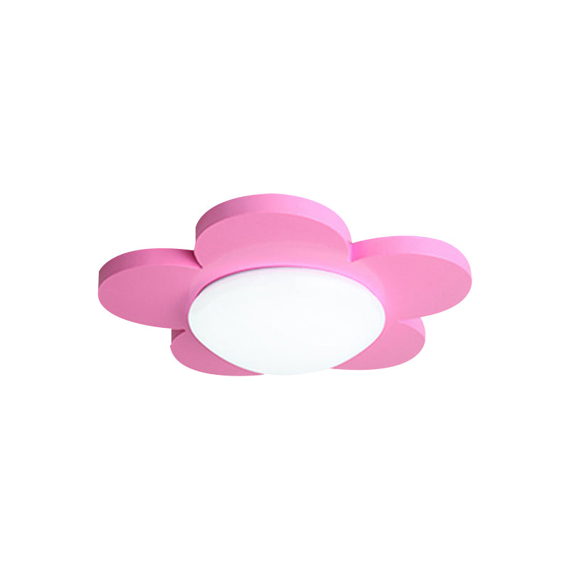 Bedroom Ceiling Light for Kids, Macaron Flush Mount Lighting with Acrylic Floral Shade Clearhalo 'Ceiling Lights' 'Close To Ceiling Lights' 'Close to ceiling' 'Flush mount' Lighting' 169684