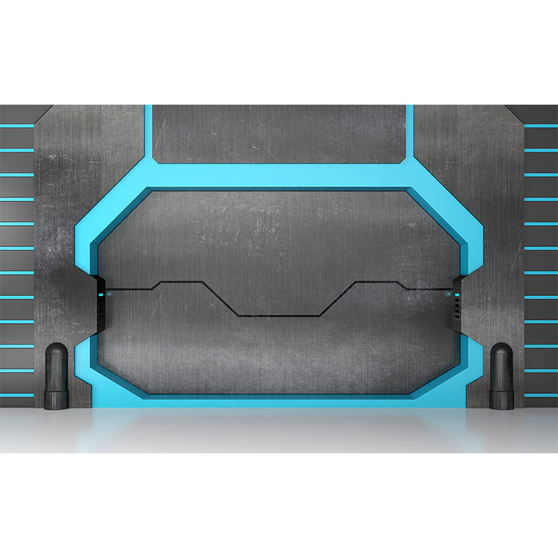 Non-Woven Bright Mural Science Fiction Aeroboat Door Print Wall Decor, Made to Measure Clearhalo 'Wall Decor' 'Wall Mural' 1696846