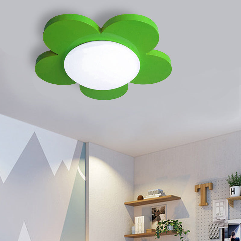 Bedroom Ceiling Light for Kids, Macaron Flush Mount Lighting with Acrylic Floral Shade Clearhalo 'Ceiling Lights' 'Close To Ceiling Lights' 'Close to ceiling' 'Flush mount' Lighting' 169685