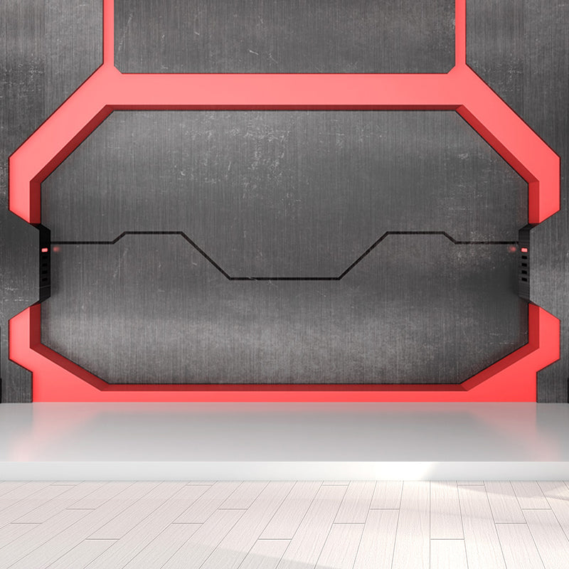 Non-Woven Bright Mural Science Fiction Aeroboat Door Print Wall Decor, Made to Measure Clearhalo 'Wall Decor' 'Wall Mural' 1696854