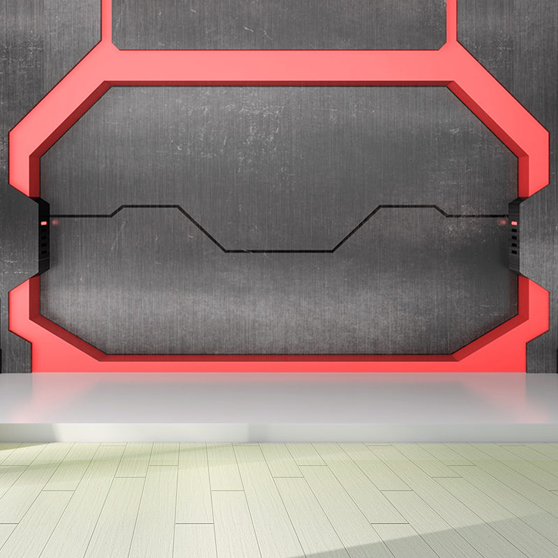 Non-Woven Bright Mural Science Fiction Aeroboat Door Print Wall Decor, Made to Measure Clearhalo 'Wall Decor' 'Wall Mural' 1696855