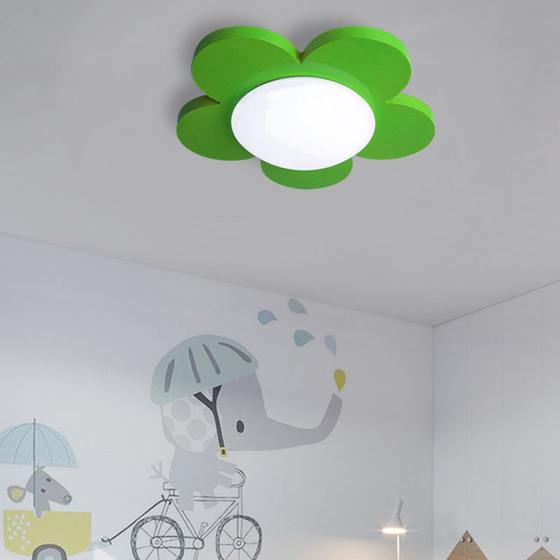Bedroom Ceiling Light for Kids, Macaron Flush Mount Lighting with Acrylic Floral Shade Clearhalo 'Ceiling Lights' 'Close To Ceiling Lights' 'Close to ceiling' 'Flush mount' Lighting' 169686