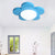 Bedroom Ceiling Light for Kids, Macaron Flush Mount Lighting with Acrylic Floral Shade Blue Clearhalo 'Ceiling Lights' 'Close To Ceiling Lights' 'Close to ceiling' 'Flush mount' Lighting' 169688
