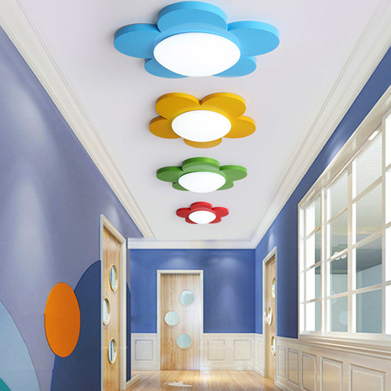 Bedroom Ceiling Light for Kids, Macaron Flush Mount Lighting with Acrylic Floral Shade Clearhalo 'Ceiling Lights' 'Close To Ceiling Lights' 'Close to ceiling' 'Flush mount' Lighting' 169689