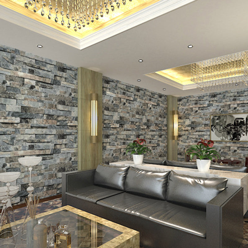 PVC Dark Color Wallpaper Industrial Marble Bricks Wall Decoration, 33' L x 20.5" W Clearhalo 'Industrial wall decor' 'Industrial' 'Wallpaper' Wall Decor' 1696929