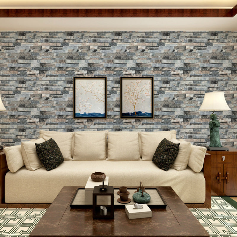 PVC Dark Color Wallpaper Industrial Marble Bricks Wall Decoration, 33' L x 20.5" W Clearhalo 'Industrial wall decor' 'Industrial' 'Wallpaper' Wall Decor' 1696930