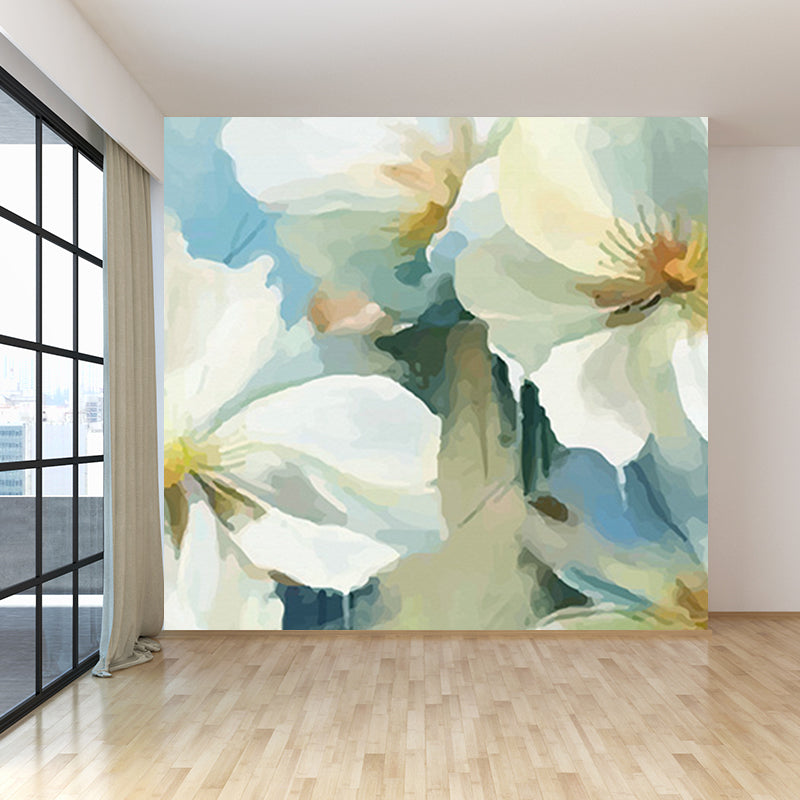 Contemporary Flower Branch Wall Mural Soft Color Decorative Wall Art for Living Room Clearhalo 'Wall Decor' 'Wall Mural' 1696954