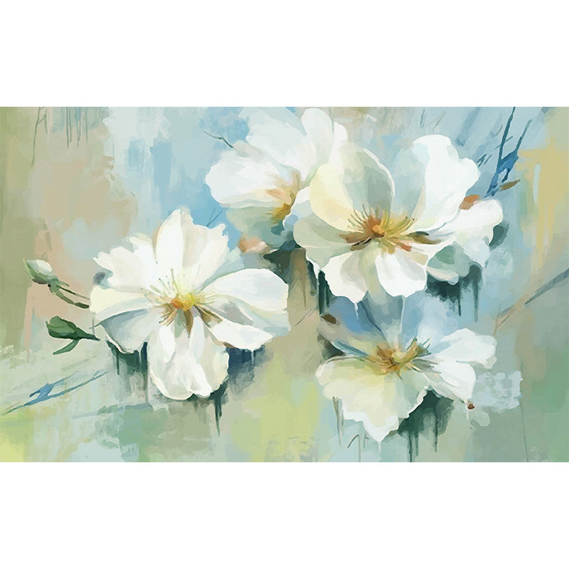 Contemporary Flower Branch Wall Mural Soft Color Decorative Wall Art for Living Room Clearhalo 'Wall Decor' 'Wall Mural' 1696955