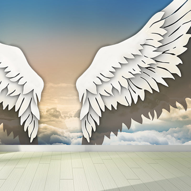 Large Bird Wing Mural Wallpaper Modern Natural Animals Wall Decor in Pastel Color Clearhalo 'Wall Decor' 'Wall Mural' 1696978