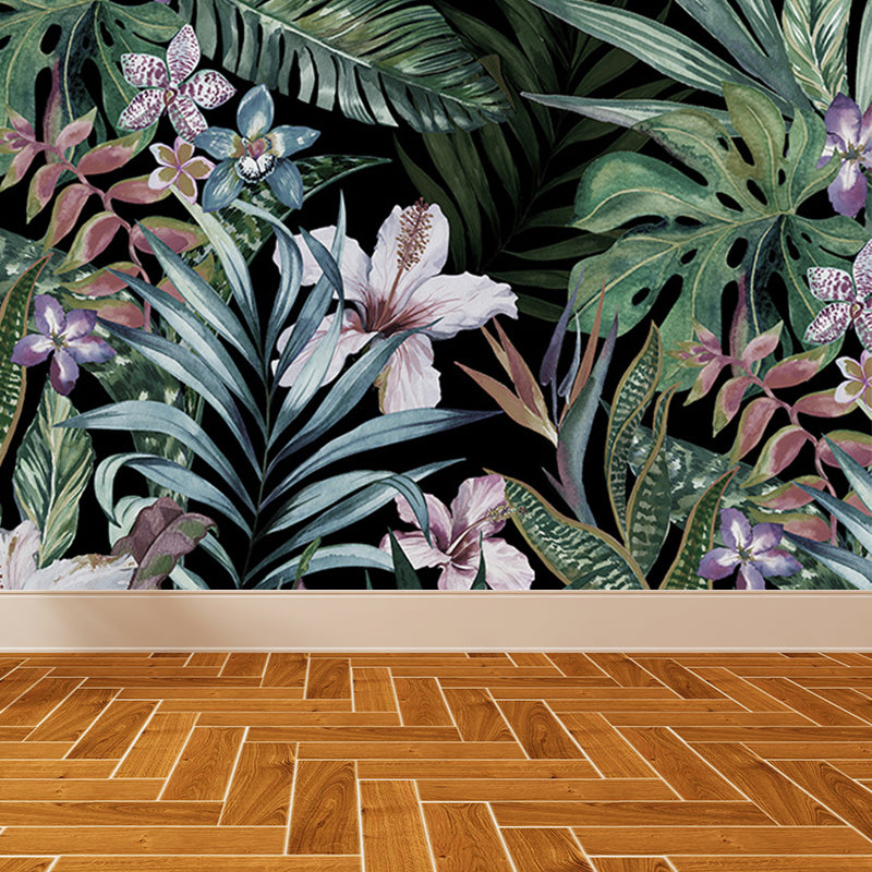 Soft Color Leaves Mural Decal Botanical Tropical Washable Wall Covering for Kitchen Clearhalo 'Wall Decor' 'Wall Mural' 1697104