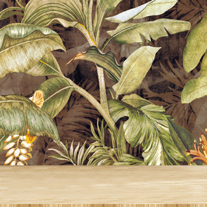 Soft Color Leaves Mural Decal Botanical Tropical Washable Wall Covering for Kitchen Clearhalo 'Wall Decor' 'Wall Mural' 1697108