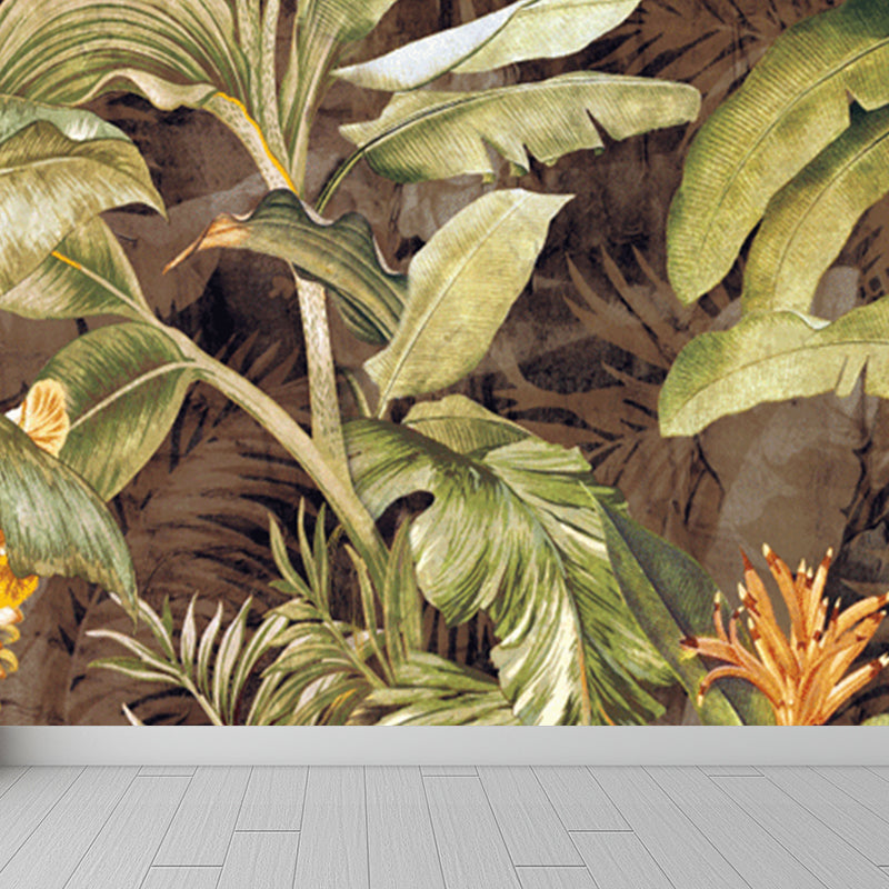 Soft Color Leaves Mural Decal Botanical Tropical Washable Wall Covering for Kitchen Clearhalo 'Wall Decor' 'Wall Mural' 1697109