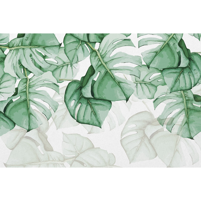 Soft Color Leaves Mural Decal Botanical Tropical Washable Wall Covering for Kitchen Clearhalo 'Wall Decor' 'Wall Mural' 1697115