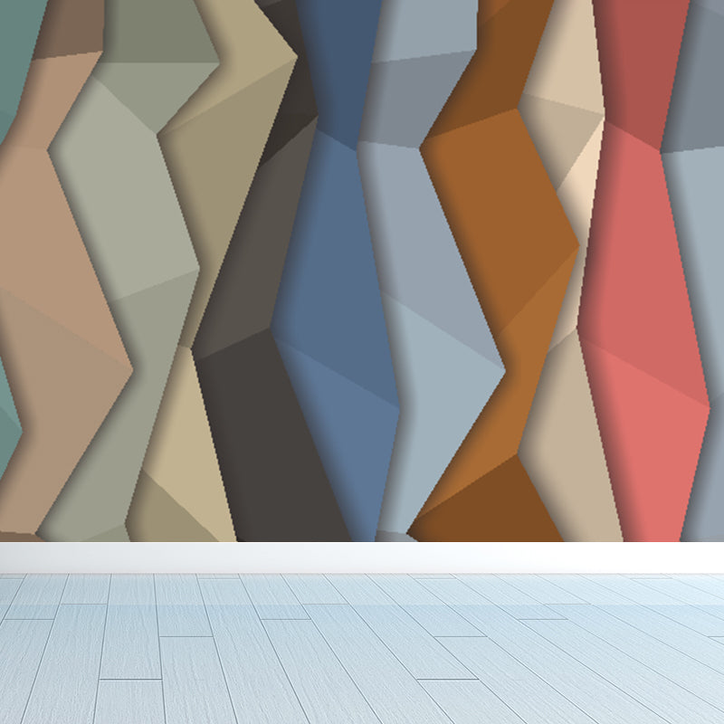 Contemporary Diamond Pattern Mural Decal Light Color Dining Room Wall Art, Personalized Blue Clearhalo 'Wall Decor' 'Wall Mural' 1697117