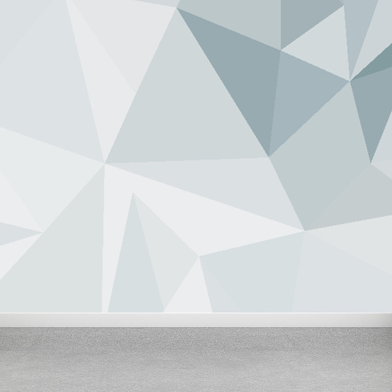 Contemporary Diamond Pattern Mural Decal Light Color Dining Room Wall Art, Personalized Light Blue Clearhalo 'Wall Decor' 'Wall Mural' 1697127