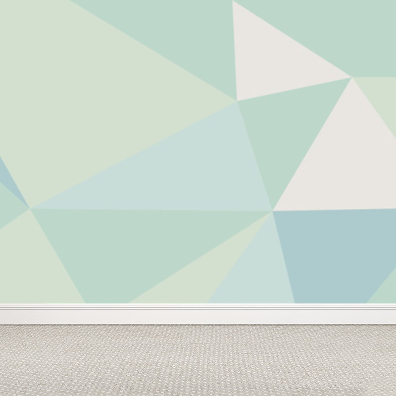 Contemporary Diamond Pattern Mural Decal Light Color Dining Room Wall Art, Personalized Clearhalo 'Wall Decor' 'Wall Mural' 1697133