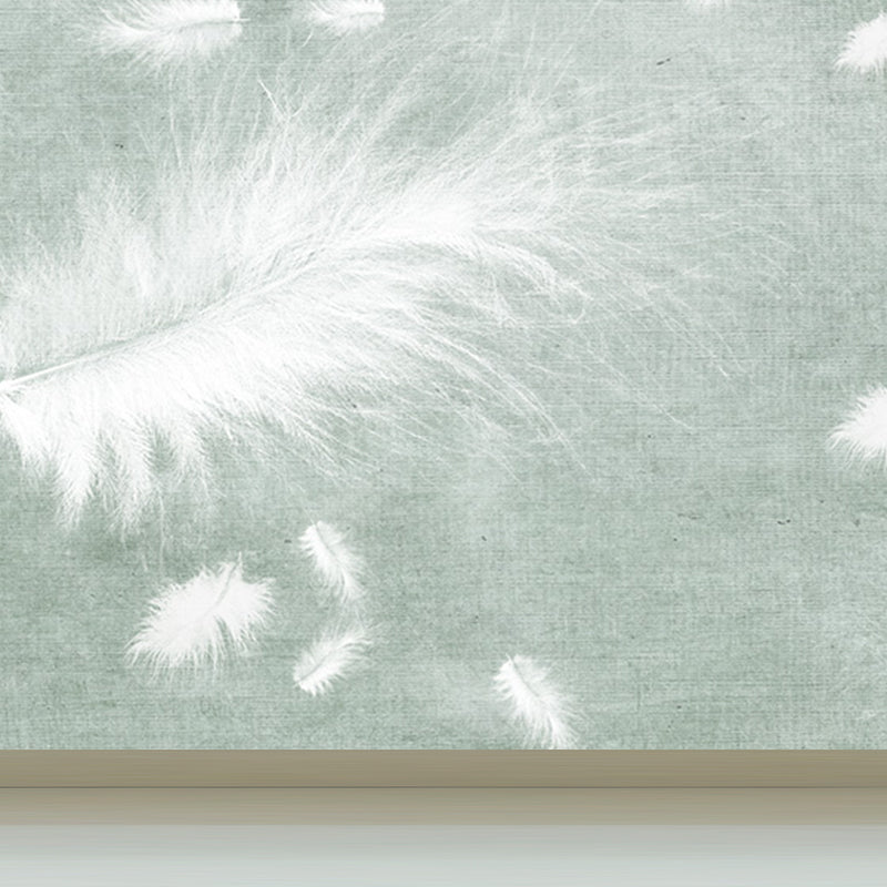 Huge Bird Feather Mural for Bedroom Animals Wall Art in Light Color, Stain Resistant Clearhalo 'Wall Decor' 'Wall Mural' 1697163