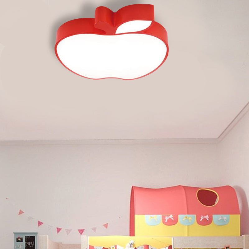 Bedroom Ceiling Light LED, Apple Shape Flush Mount Light Fixture for Children Modern Style Clearhalo 'Ceiling Lights' 'Close To Ceiling Lights' 'Close to ceiling' 'Flush mount' Lighting' 169721