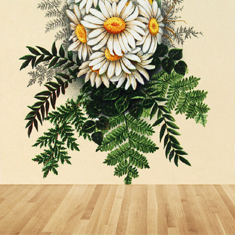 Green Floral Design Mural Wallpaper for Decoration Modern Living Room Wall Covering Green Design 3 Clearhalo 'Wall Decor' 'Wall Mural' 1697212