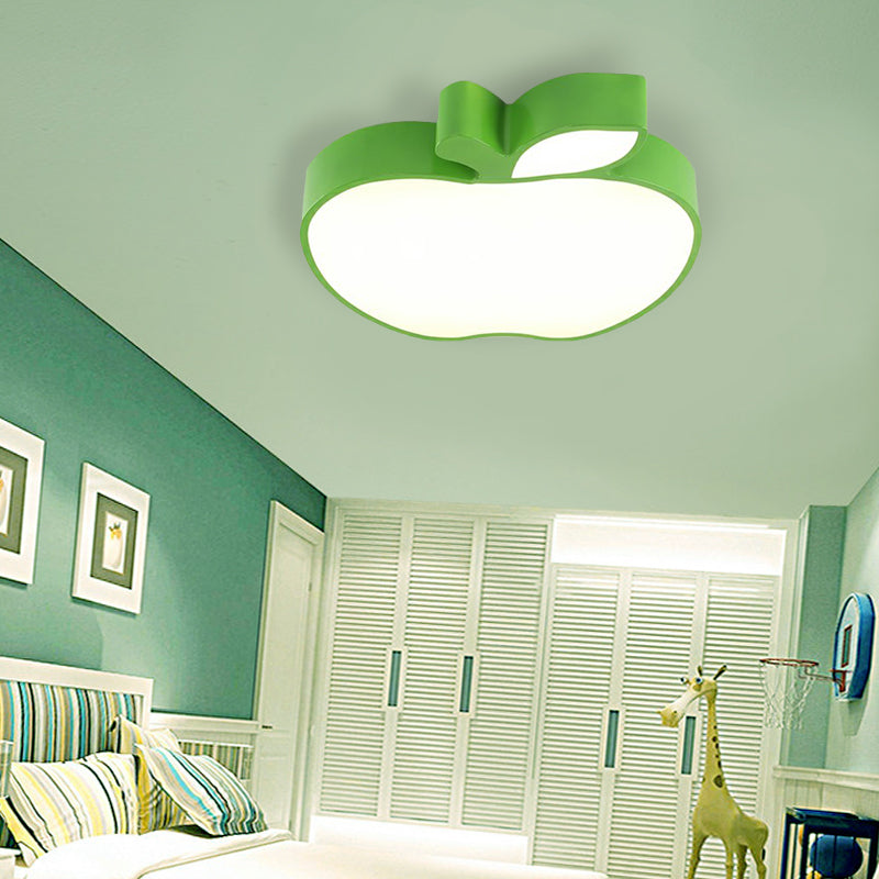 Bedroom Ceiling Light LED, Apple Shape Flush Mount Light Fixture for Children Modern Style Clearhalo 'Ceiling Lights' 'Close To Ceiling Lights' 'Close to ceiling' 'Flush mount' Lighting' 169724