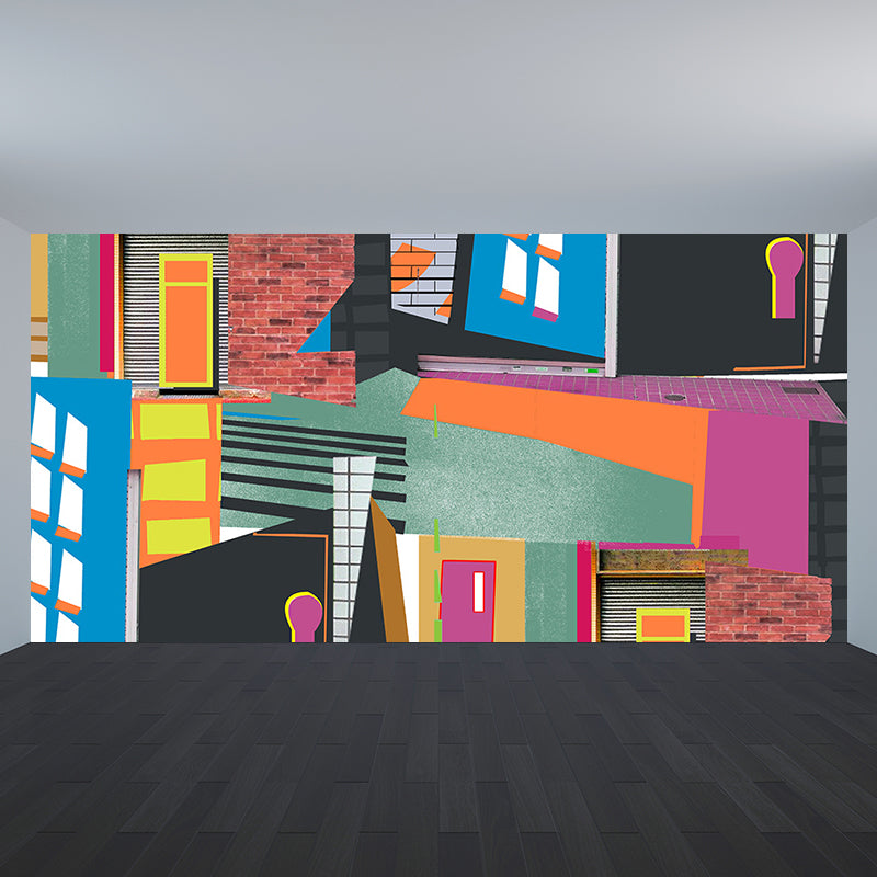 Close-Up Abstract Wall Mural Modern Non-Woven Material Wall Decor for Living Room Brick Red Clearhalo 'Wall Decor' 'Wall Mural' 1697262