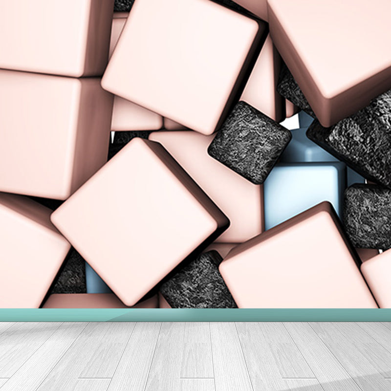 Close-Up Abstract Wall Mural Modern Non-Woven Material Wall Decor for Living Room Pink Clearhalo 'Wall Decor' 'Wall Mural' 1697277