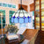 Tiffany-Style Bowl Pendulum Light 1 Head Handcrafted Art Glass Suspension Lamp in Green/Light Blue/Dark Blue for Living Room Light Blue Clearhalo 'Ceiling Lights' 'Industrial' 'Middle Century Pendants' 'Pendant Lights' 'Pendants' 'Tiffany close to ceiling' 'Tiffany Pendants' 'Tiffany' Lighting' 169734