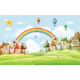 Large Cartoon Castle Wallpaper Mural Pastel Non-Woven Wall Art for House Decor, Custom Print Clearhalo 'Wall Decor' 'Wall Mural' 1697397