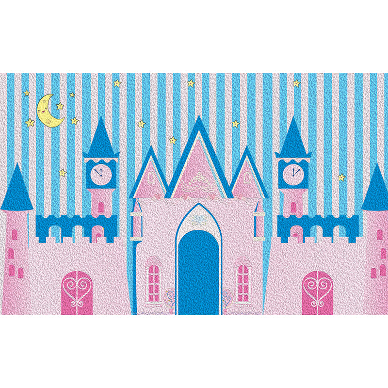 Large Cartoon Castle Wallpaper Mural Pastel Non-Woven Wall Art for House Decor, Custom Print Clearhalo 'Wall Decor' 'Wall Mural' 1697407
