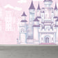 Large Cartoon Castle Wallpaper Mural Pastel Non-Woven Wall Art for House Decor, Custom Print Pink Clearhalo 'Wall Decor' 'Wall Mural' 1697409