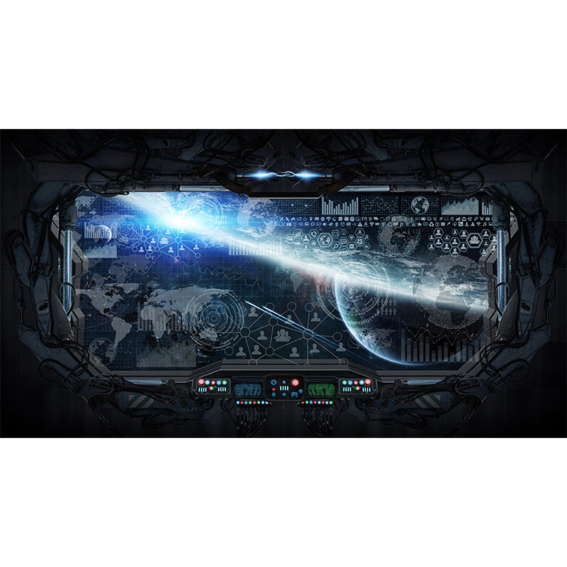 Space Capsule View Mural Wallpaper Sci-Fi Moisture Resistant Wall Art for Kids Room Clearhalo 'Wall Decor' 'Wall Mural' 1697452