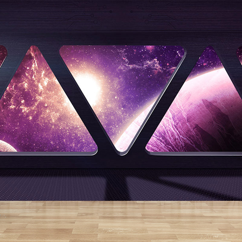 Space Capsule View Mural Wallpaper Sci-Fi Moisture Resistant Wall Art for Kids Room Clearhalo 'Wall Decor' 'Wall Mural' 1697456