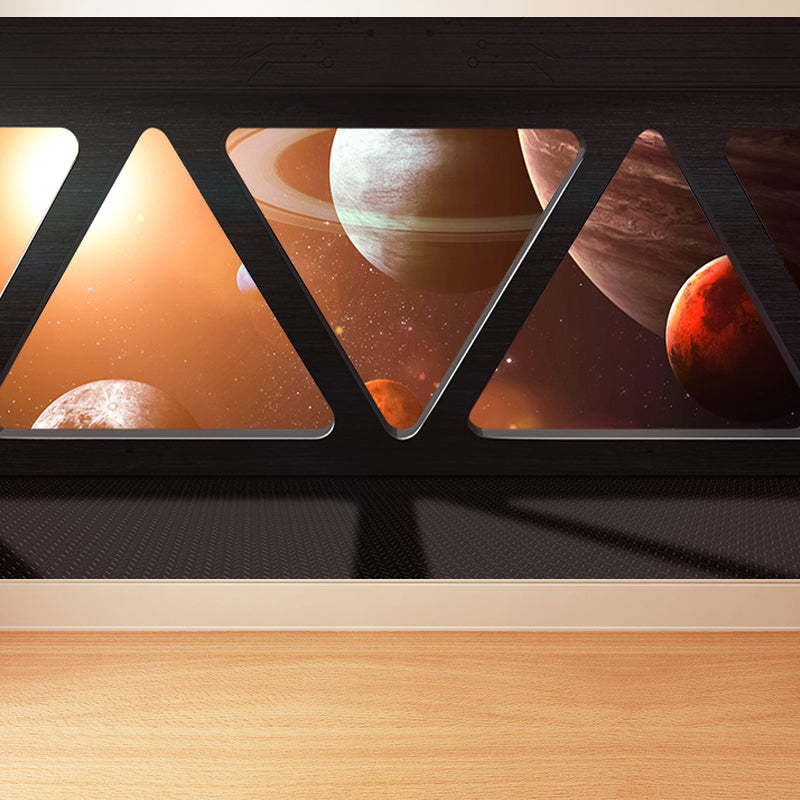 Space Capsule View Mural Wallpaper Sci-Fi Moisture Resistant Wall Art for Kids Room Clearhalo 'Wall Decor' 'Wall Mural' 1697465