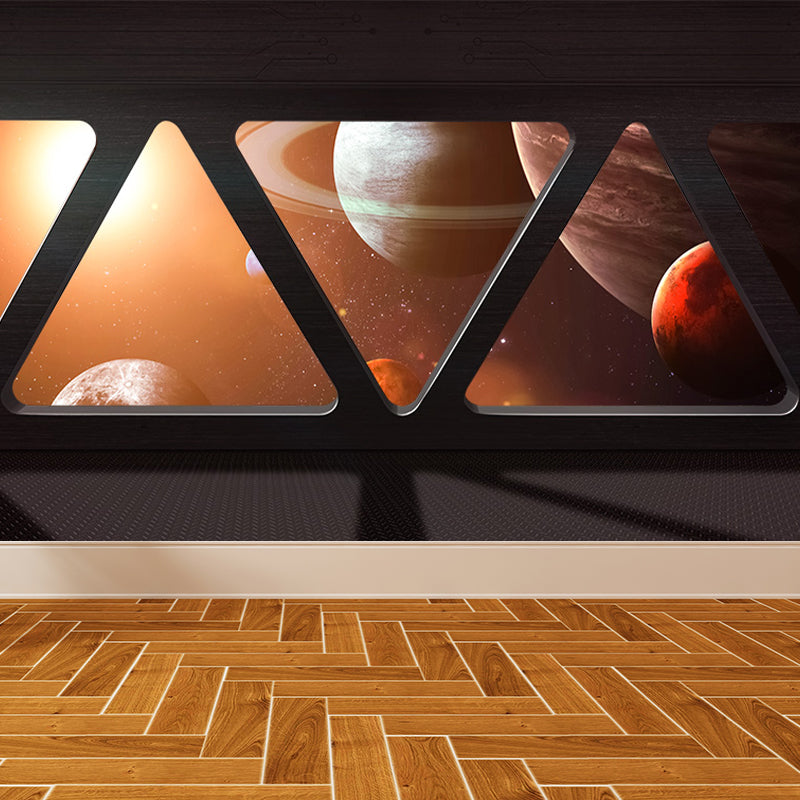 Space Capsule View Mural Wallpaper Sci-Fi Moisture Resistant Wall Art for Kids Room Clearhalo 'Wall Decor' 'Wall Mural' 1697466