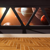 Space Capsule View Mural Wallpaper Sci-Fi Moisture Resistant Wall Art for Kids Room Clearhalo 'Wall Decor' 'Wall Mural' 1697466