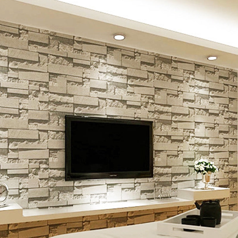 Rust 3D Look Brick Wallpaper Roll Pastel Color Moisture Resistant Wall Art for Room Brown Clearhalo 'Country wall decor' 'Rustic' 'Wallpaper' Wall Decor' 1697499