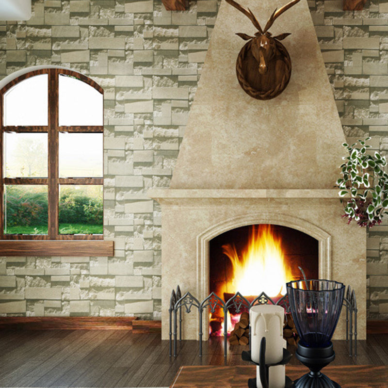 Rust 3D Look Brick Wallpaper Roll Pastel Color Moisture Resistant Wall Art for Room Clearhalo 'Country wall decor' 'Rustic' 'Wallpaper' Wall Decor' 1697500