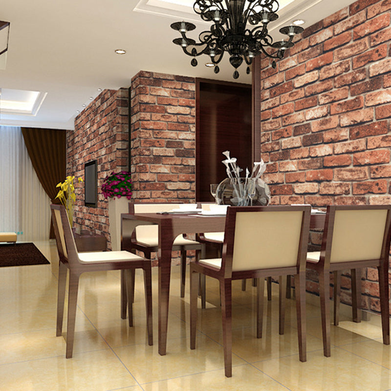 Moisture Resistant Brick Wallpaper Roll PVC Steampunk Wall Decor for Living Room Clearhalo 'Industrial wall decor' 'Industrial' 'Wallpaper' Wall Decor' 1697511