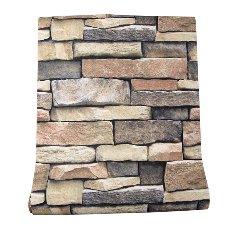 Multicolored Brick Rock Wallpaper Architecture Industrial Waterproofing Wall Covering Clearhalo 'Industrial wall decor' 'Industrial' 'Wallpaper' Wall Decor' 1697541