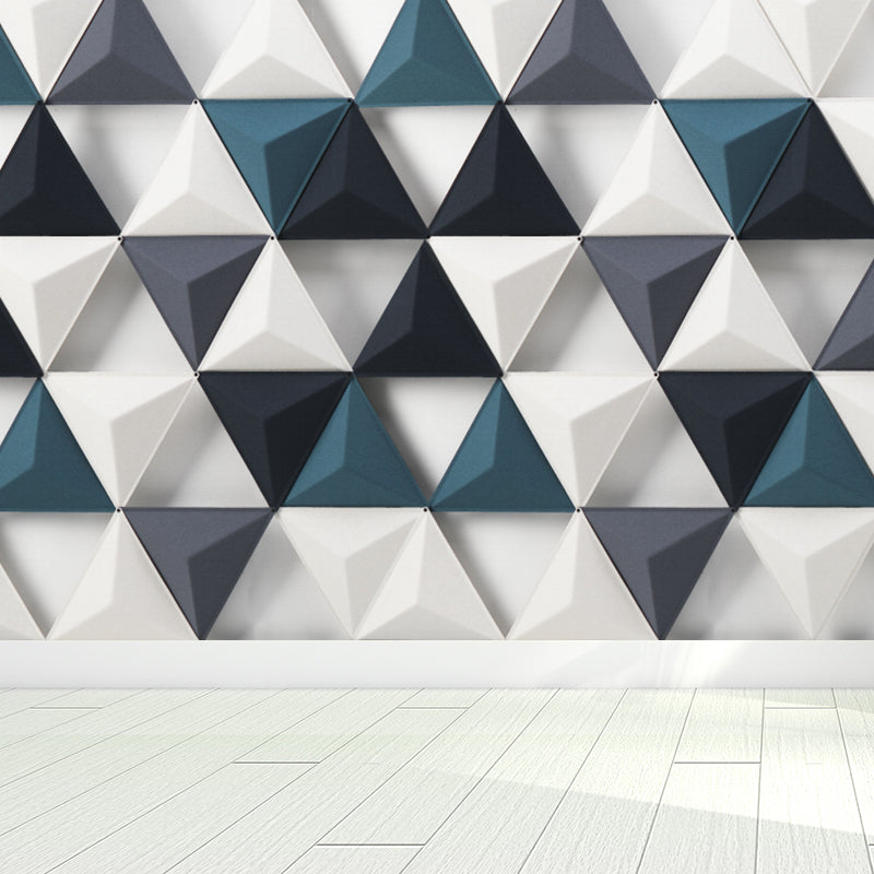 Extra Large Geometric Wall Mural Soft Color Non-Woven Wall Decor for Girls Bedroom, Custom Dark Green Clearhalo 'Wall Decor' 'Wall Mural' 1697553