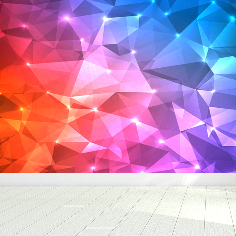 Extra Large Geometric Wall Mural Soft Color Non-Woven Wall Decor for Girls Bedroom, Custom Purple Clearhalo 'Wall Decor' 'Wall Mural' 1697558