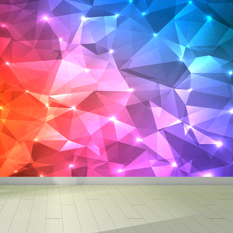 Extra Large Geometric Wall Mural Soft Color Non-Woven Wall Decor for Girls Bedroom, Custom Clearhalo 'Wall Decor' 'Wall Mural' 1697559