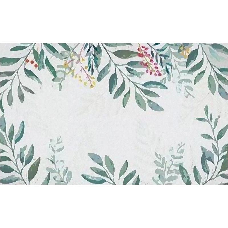 Light Color Flower Branch Mural Moisture Resistant Contemporary Bathroom Wall Art Clearhalo 'Wall Decor' 'Wall Mural' 1697576