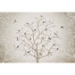 Non-Woven Whole Grey Mural Modern Bare Tree with Birds Wall Covering, Made to Measure Clearhalo 'Wall Decor' 'Wall Mural' 1697616